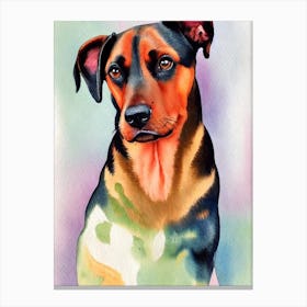 German Pinscher Watercolour dog Canvas Print