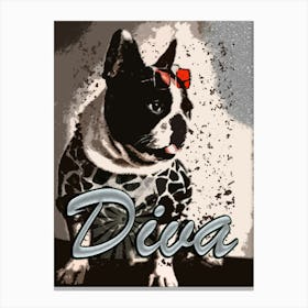 Retro Diva Dog Canvas Print