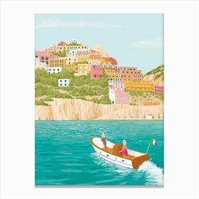 Amalfi Coast Illustration Canvas Print