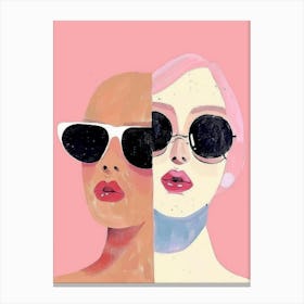 Two Women With Sunglasses 1 Canvas Print