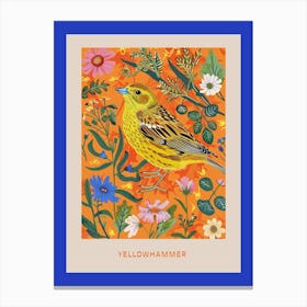 Spring Birds Poster Yellowhammer 3 Canvas Print