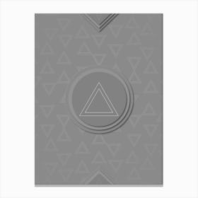Geometric Glyph Sigil with Hex Array Pattern in Gray n.0152 Canvas Print