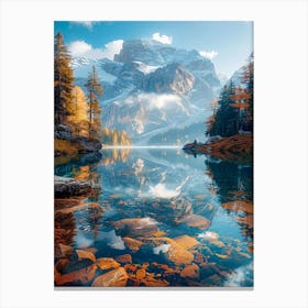 Autumn Lake In The Alps 1 Canvas Print