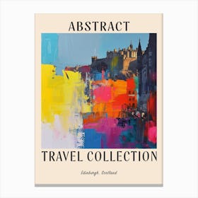Abstract Travel Collection Poster Edinburgh Scotland 4 Canvas Print