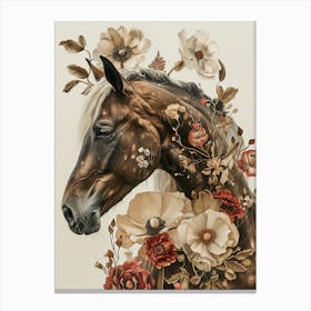 Horse With Flowers Canvas Print