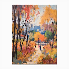 Autumn City Park Painting Daan Forest Park Taipei 2 Canvas Print