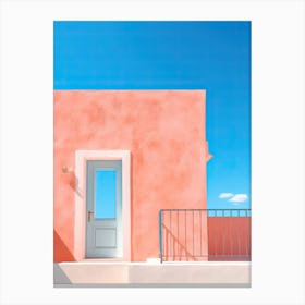 Coral House In The Beach Summer Photography Canvas Print