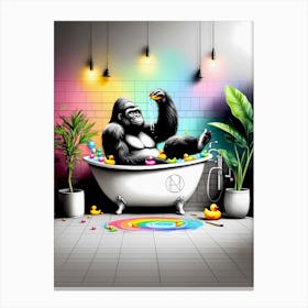 Wildlife Bathtime Bliss Canvas Print