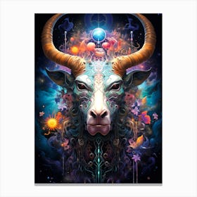 Psychedelic Cow Canvas Print