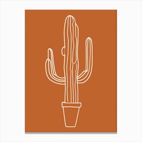 Cactus Line Drawing Old Man Cactus 2 Canvas Print