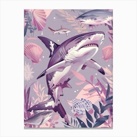 Purple Goblin Shark Illustration 2 Canvas Print