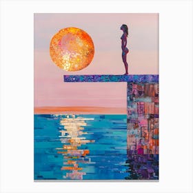 Modern Woman At Sunrise 2 Canvas Print