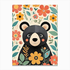 Floral Cute Baby Bear Nursery (29) Canvas Print