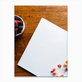 An Overhead View Of A Minimalist Still Life Art Piece On A White Border Table The Primary Subject (1) Canvas Print