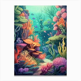 Coral Reef Cartoon 4 Canvas Print
