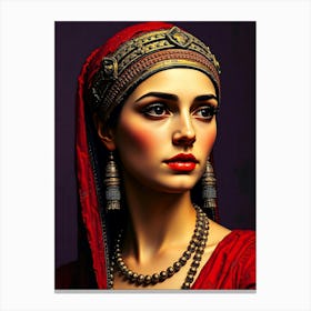 Egyptian Cleopatra Beauty -Portrait Painting Canvas Print