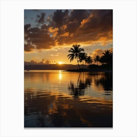 Sunset On A Tropical Island Canvas Print