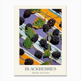 Marche Aux Fruits Blackberries Fruit Summer Illustration 3 Canvas Print
