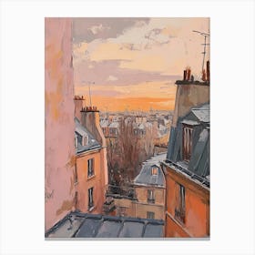 Montmartre Rooftops Morning Skyline 4 Canvas Print