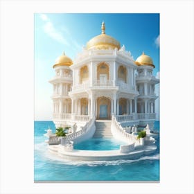 White Palace In The Ocean Canvas Print