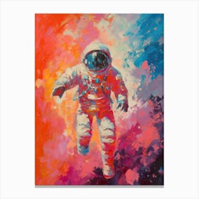 Astronaut Colourful Oil Painting 4 Canvas Print