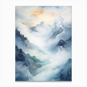 Blue Abstract Mountain Landscape #1 Canvas Print