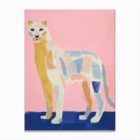 Playful Illustration Of Puma For Kids Room 4 Canvas Print