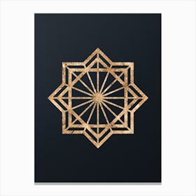 Abstract Geometric Gold Glyph on Dark Teal n.0290 Canvas Print