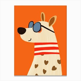 Little Capybara Wearing Sunglasses Canvas Print