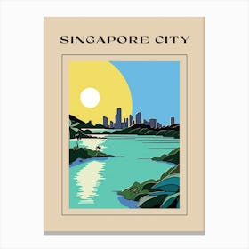 Minimal Design Style Of Singapore City, Singapore 1 Poster Canvas Print