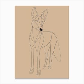 Geometric Fox - Boho, Line Art Canvas Print