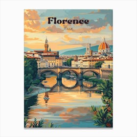 Florence Tuscany Italy Travel Illustration Canvas Print