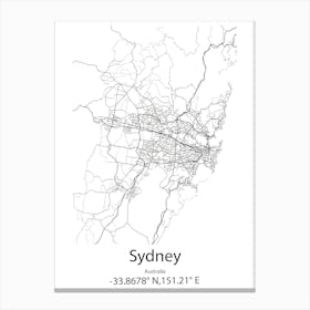 Sydney Mines,Canada Minimalist Map Canvas Print