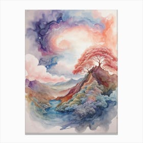 Watercolor Of A Tree Canvas Print