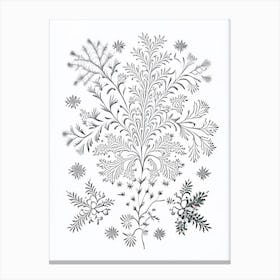 Nature, Snowflakes, William Morris Inspired 1 Canvas Print