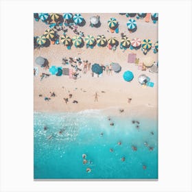 Aerial Umbrellas Beach Summer Umbrella Canvas Print