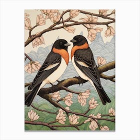 Art Nouveau Birds Poster Barn Swallow 1 Canvas Print