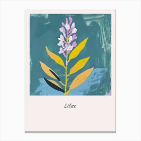 Lilac 3 Square Flower Illustration Poster Canvas Print