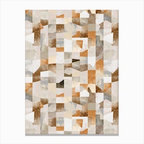 Collage Texture Shapes Gold Canvas Print