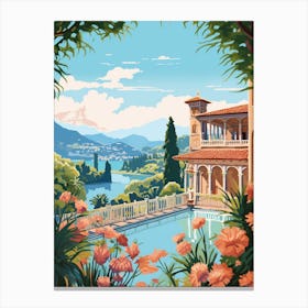 Villa Carlotta Italy Illustration 1  Canvas Print