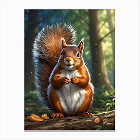 Squirrel In The Forest Canvas Print