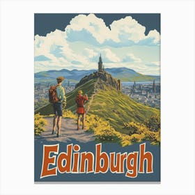 Aihrgdesign A Retro Travel Poster For Edinburgh Featuring Art 7acdf372 23e7 493d Ac2d F02cabf7fe71 2 Canvas Print