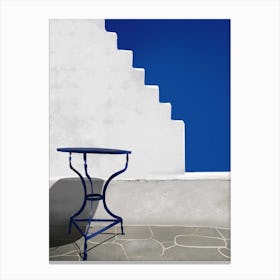 The Little Blue Table Santorini Canvas Print