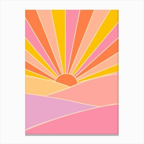 Abstract Sunset retro Canvas Print
