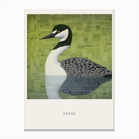 Ohara Koson Inspired Bird Painting Grebe 1 Poster Canvas Print