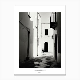 Poster Of Alghero, Italy, Black And White Analogue Photography 4 Canvas Print