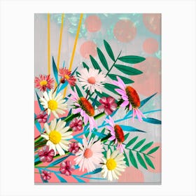 In Time Floral Collage Canvas Print
