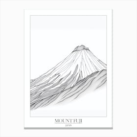 Mount Fuji Japan Line Drawing 2 Poster Canvas Print