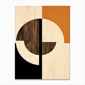 Neutral Serenade: Abstract Circles Bauhaus Canvas Print