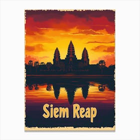 Aihrgdesign A Vintage Travel Poster Of Siem Reap 1 Canvas Print